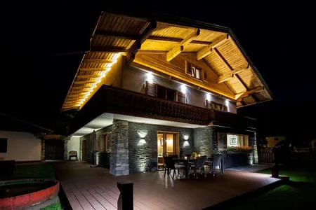 Außenansicht Ferienhaus Rauter nachts